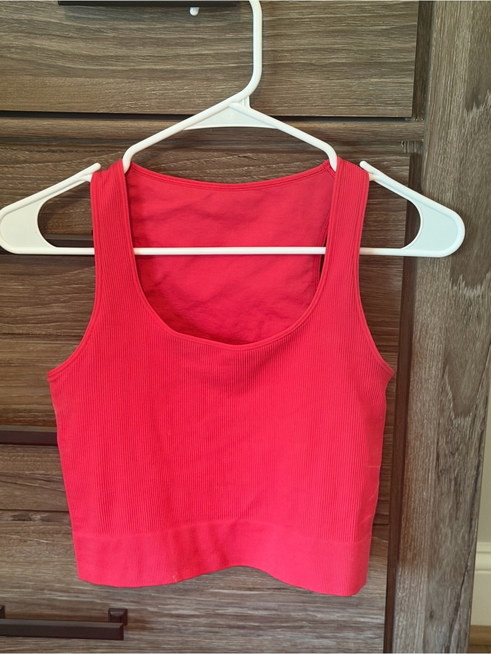Women’s Ribbed Red Tank Crop Top
